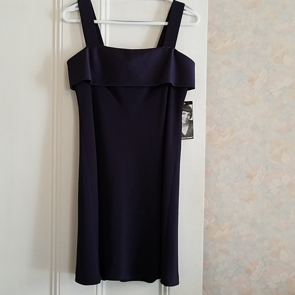 Donna Ricco Petite Navy Strap  Dress - 10P